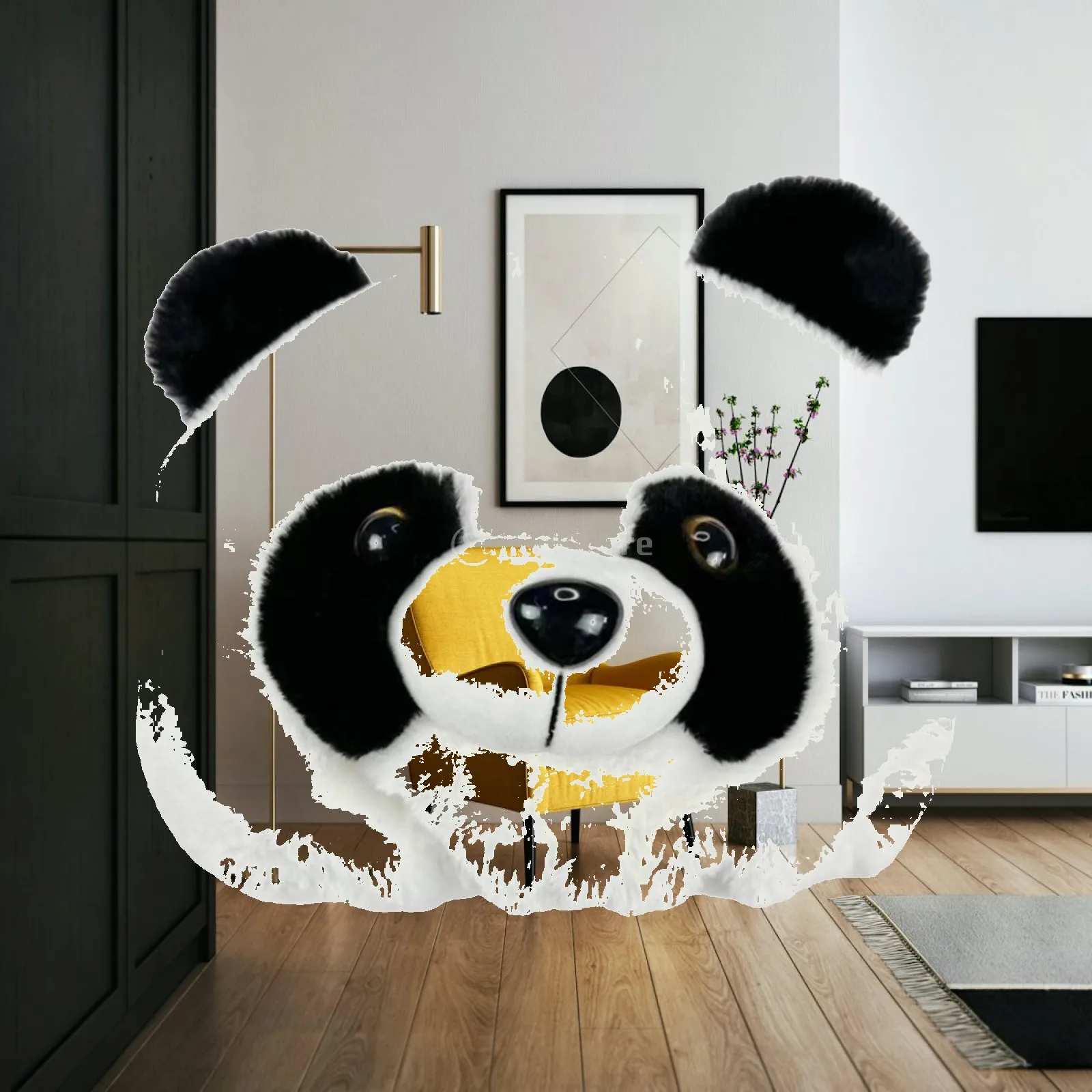 Motorcycle Helmet Cover Sleeve Dust Cap Cartoon Panda Plush Animal Helmet Covers Helmet Protective Cover for Full Face Helmets