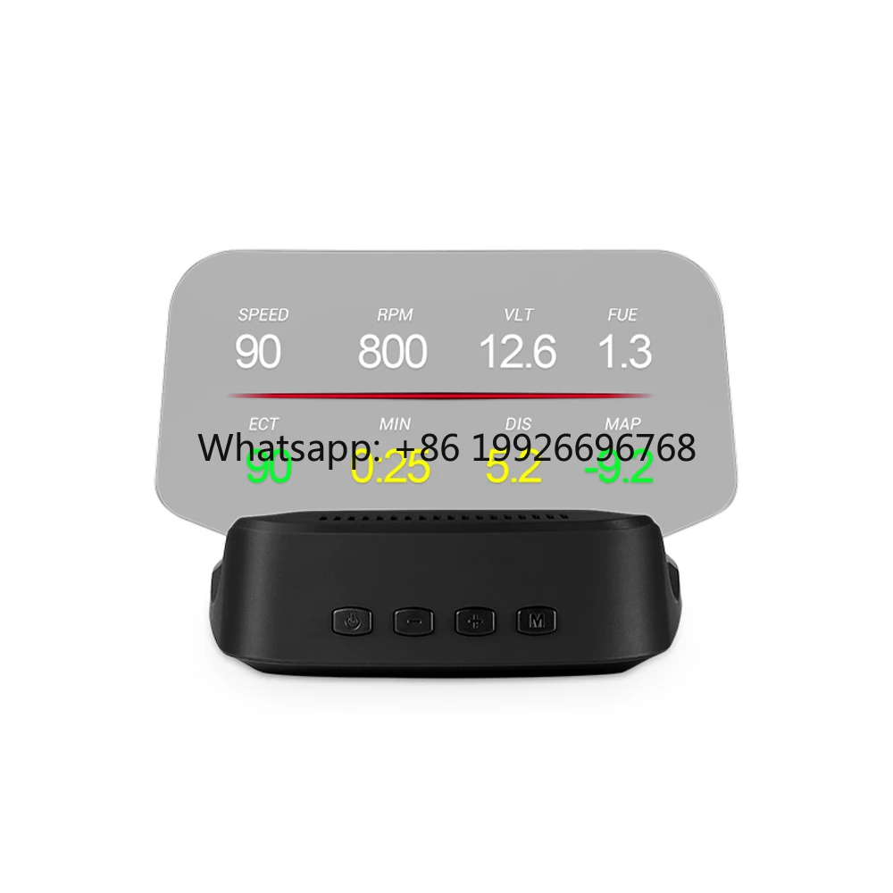 WiiYii C2 Multi-Alarms 3.5 LED Speedometer GPS Navigation Car HUD Reflective Mirror OBD2 Interface Universal Fitment 2-Year