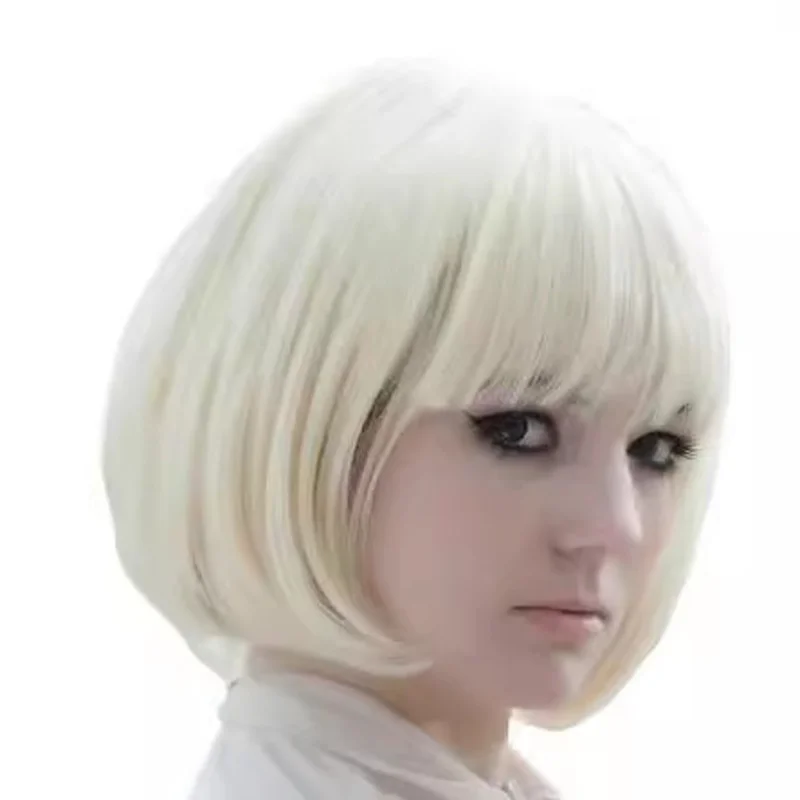 European and American straight , short hair for women with bangs, BOBO style cosplay anime wig