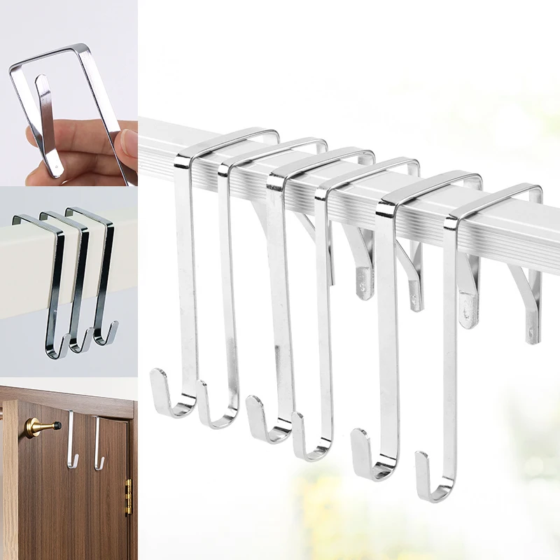 5-piece Set Of Behind-the-door Storage Hooks, Punch-free Hooks For Bathroom And Kitchen Towel And Hat Hanging Storage Racks