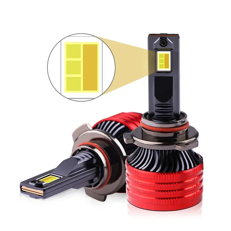 

Three-color dimming LED car headlight H7 H4 super bright headlight wide voltage car light bulb H11 H1