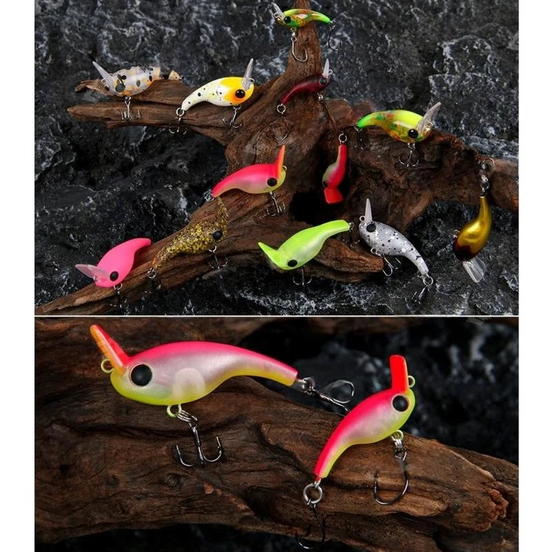 652F أسماك غرق السحر الطعوم الاصطناعية مع هوك 5cm Crankbaits السحر