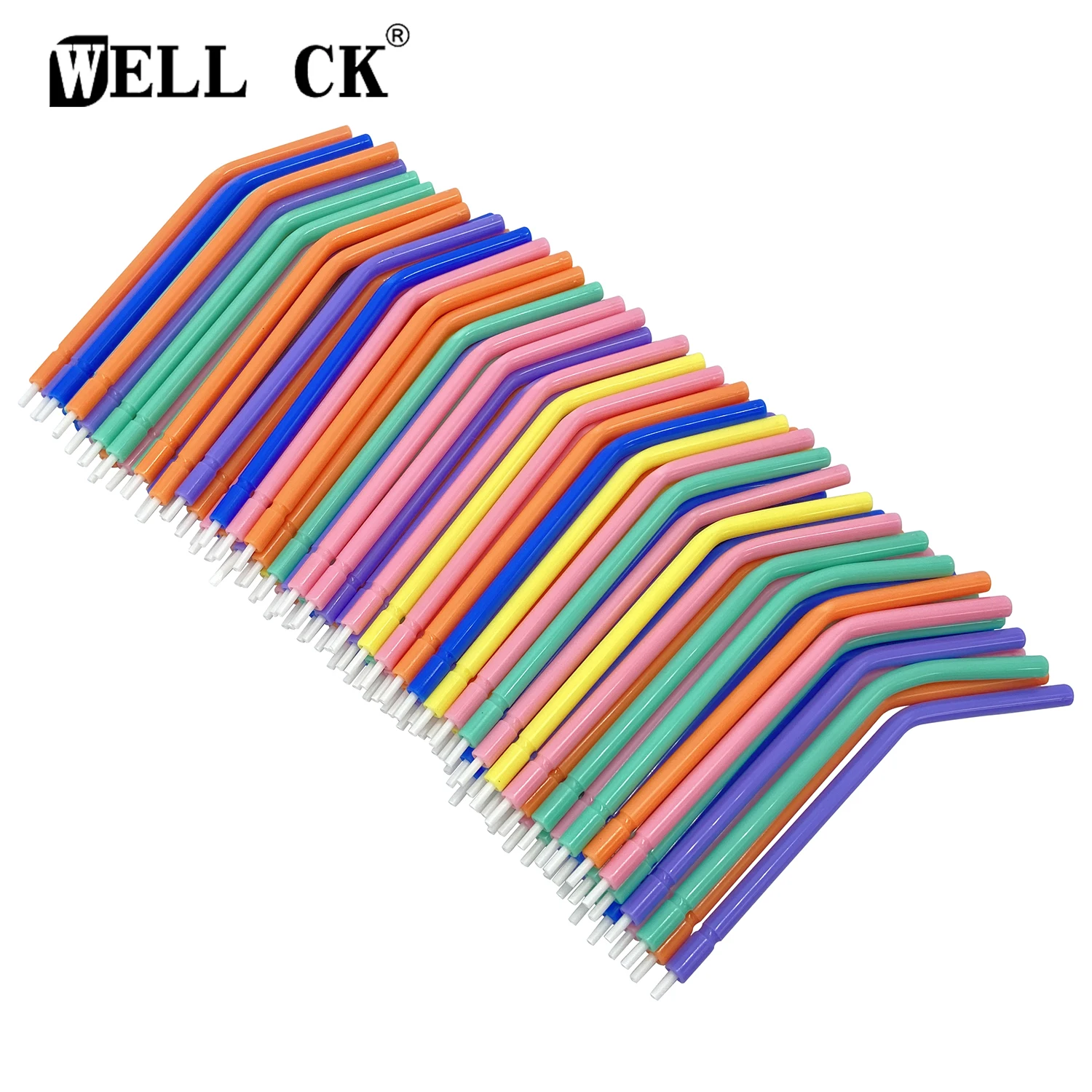 250Pcs/Pack Rainbow Dental Air Water Syringe Tips，Disposable Spray Nozzles，For 3-Way Triple Syringe Teeth Whitening