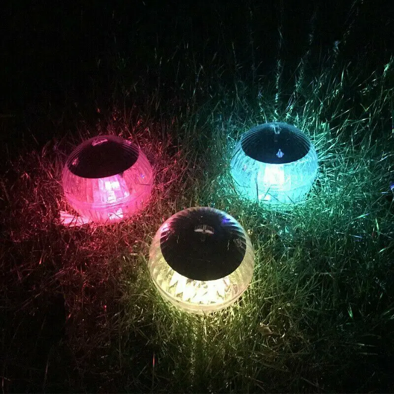 Solar Powered Floating Pond Light Outdoor Underwater Ball Lamp Swimming Pool Night Light Color Changing LED Waterproof Pool Lamp