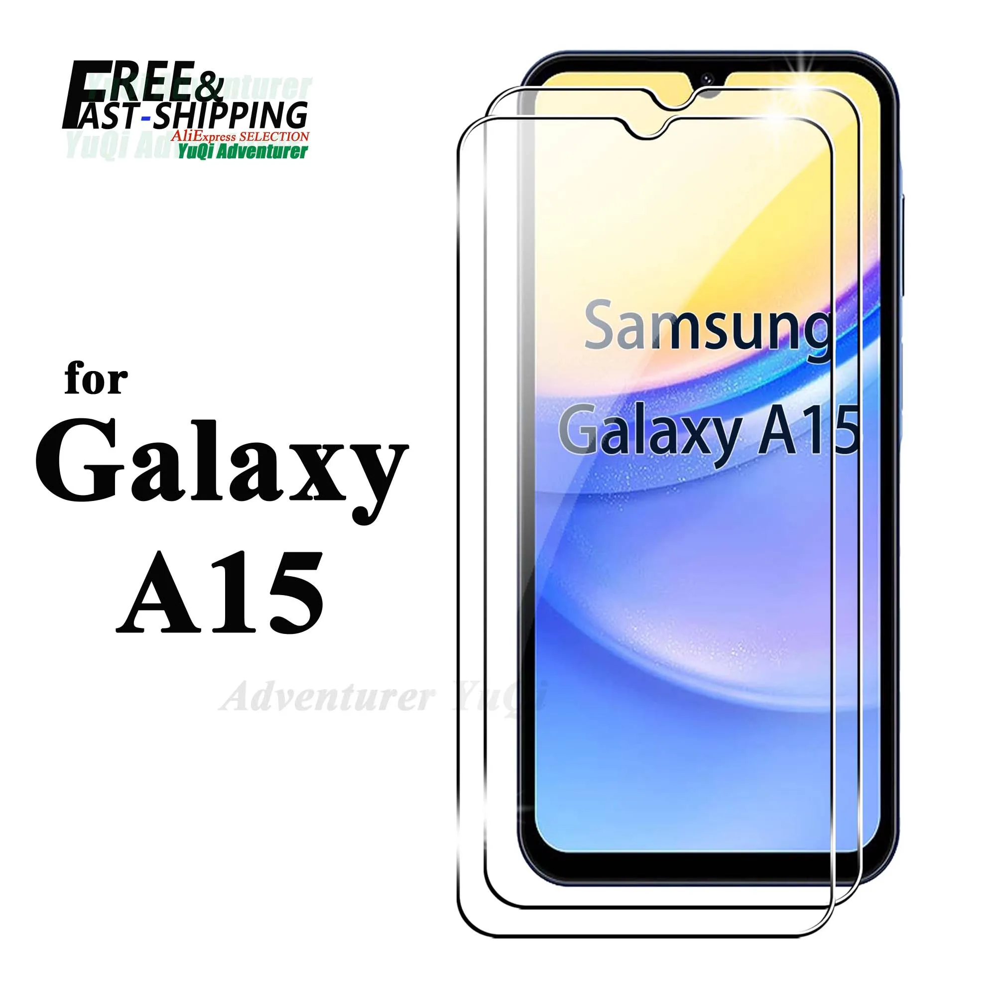 For Galaxy A15 Screen Protector Samsung 4G 5G, Tempered Glass HD 9H High Aluminum Transparent Clear Anti Scratch Case Friendly