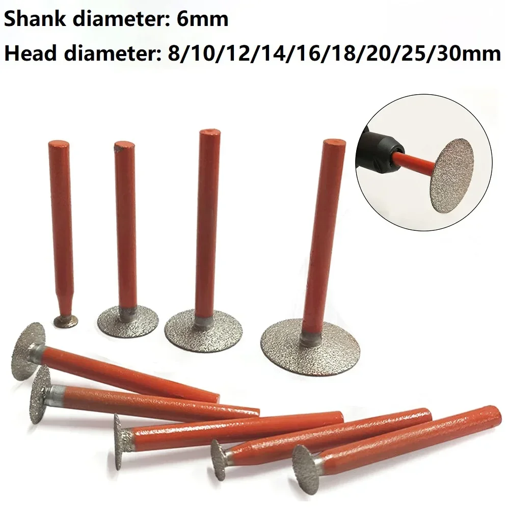 

1 шт. 8-30 мм Шлифовальная головка для камня, нефрита, резьбы, заусенцев, полировки, гравировки, инструменты 6 мм хвостовик для электроинструментов