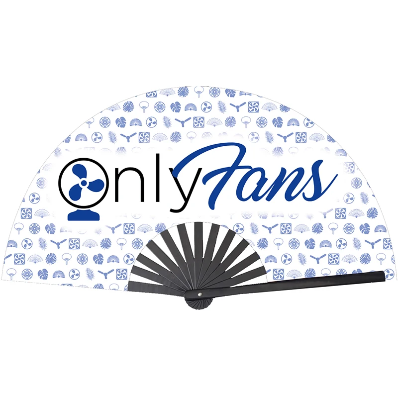 1PC Customized Large Rave Bamboo Folding Fan as Party Favor and Festival Gift