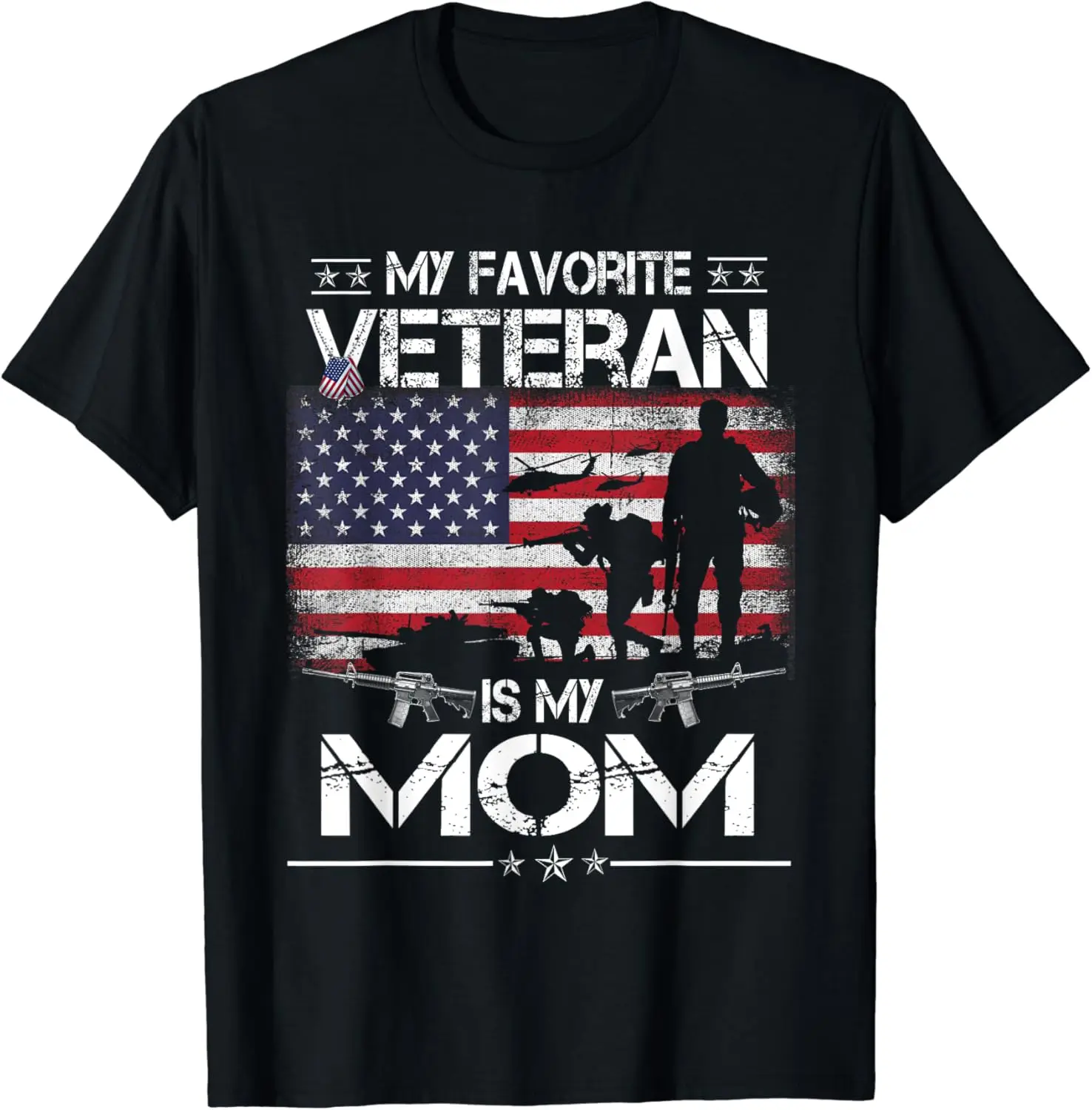 

My Favorite Veteran Is My Mom - Flag Mother Veterans Day T-Shirt