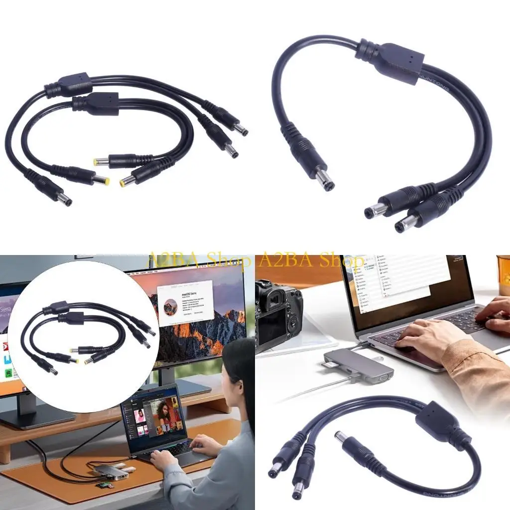 

A2BA 18AWG Y Splitter Cable Male to 2 Male Connectors 5.5x2.5mm 5.5x2.1mm Splitter Cable for Low Electronics