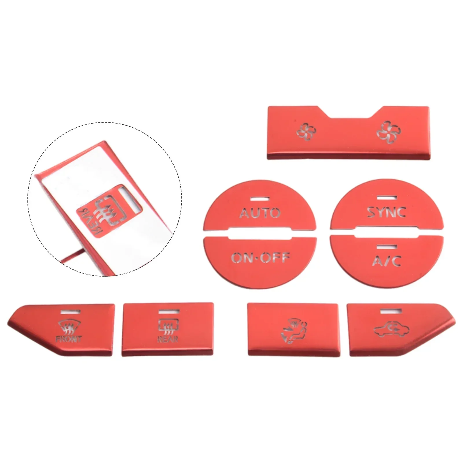 Protect and Personalize Your Central Console AC Switch with Red Aluminum Sticker Cover for Nissan For Sentra 2024