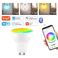 Tuya Smart Life GU10 WiFi Bluetooth Smart Bulbs 5W RGB+CW LED Lamp 110V 220V Dimmable Lamps For Alexa, Google