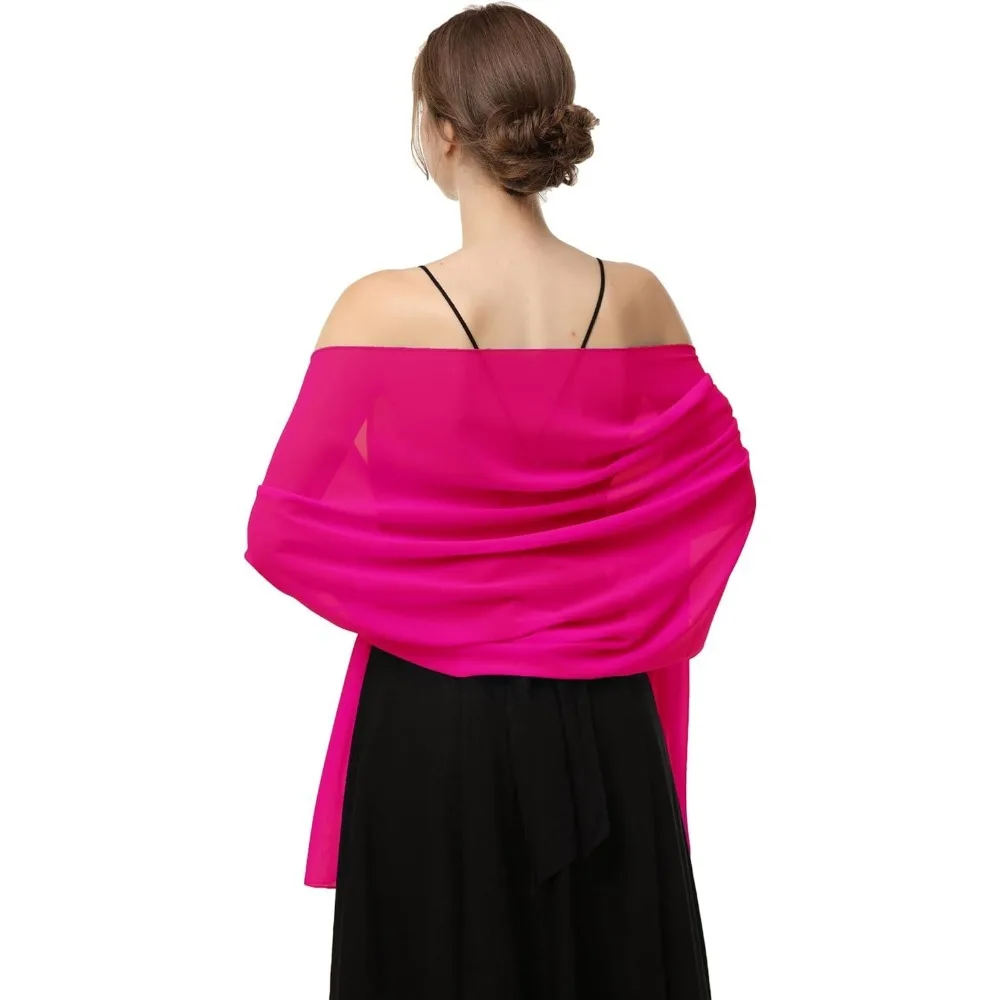 

Women's Shawls and Wraps for Evening Dress Chiffon Shawl Soft Elegant Silky Pashmina Wedding Bridal Scarf