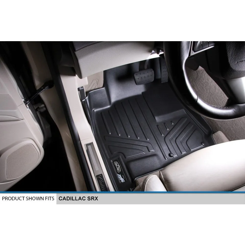 US MAXLINER Custom Fit Floor Mats 2 Row Liner Set Black Compatible with 2010-2016 Cadillac SRX - All Models