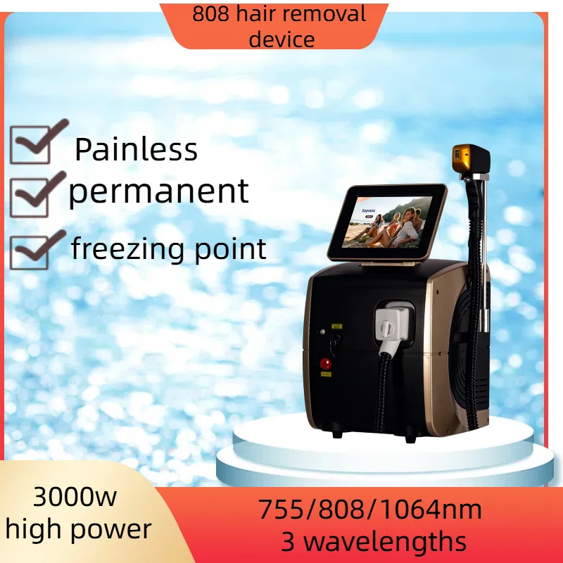

Portable 808nm diode laser hair removal machine Ice Titanium 3 wavelength 3500W painless permanent hair removal device 2025 Salo