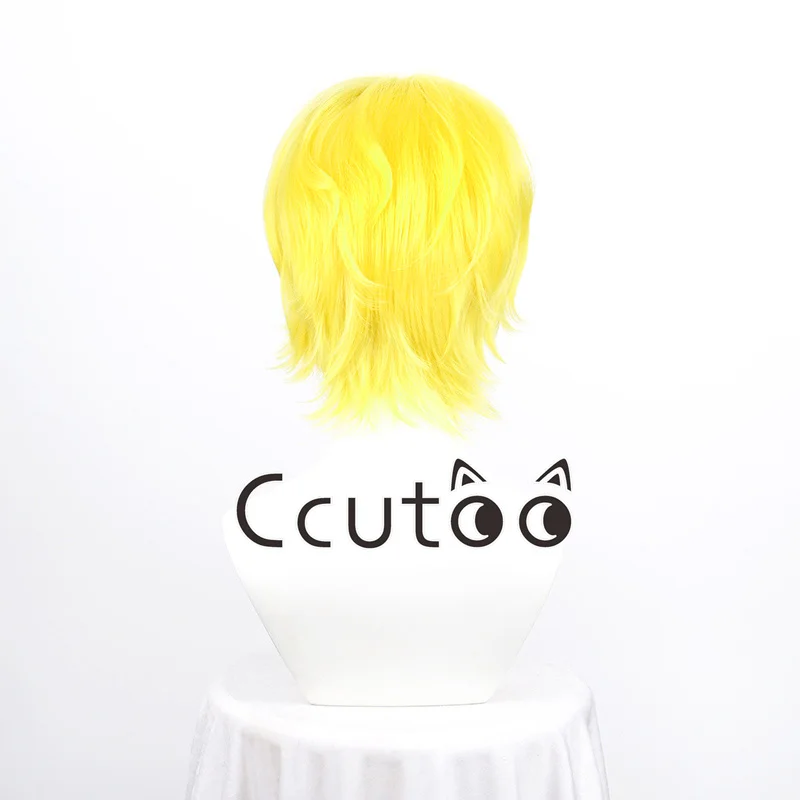 New Anime Sabo Cosplay Wig Short Gloden Curly Hair Heat Resistant Synthetic Hair Men Halloween Carnival Party Props