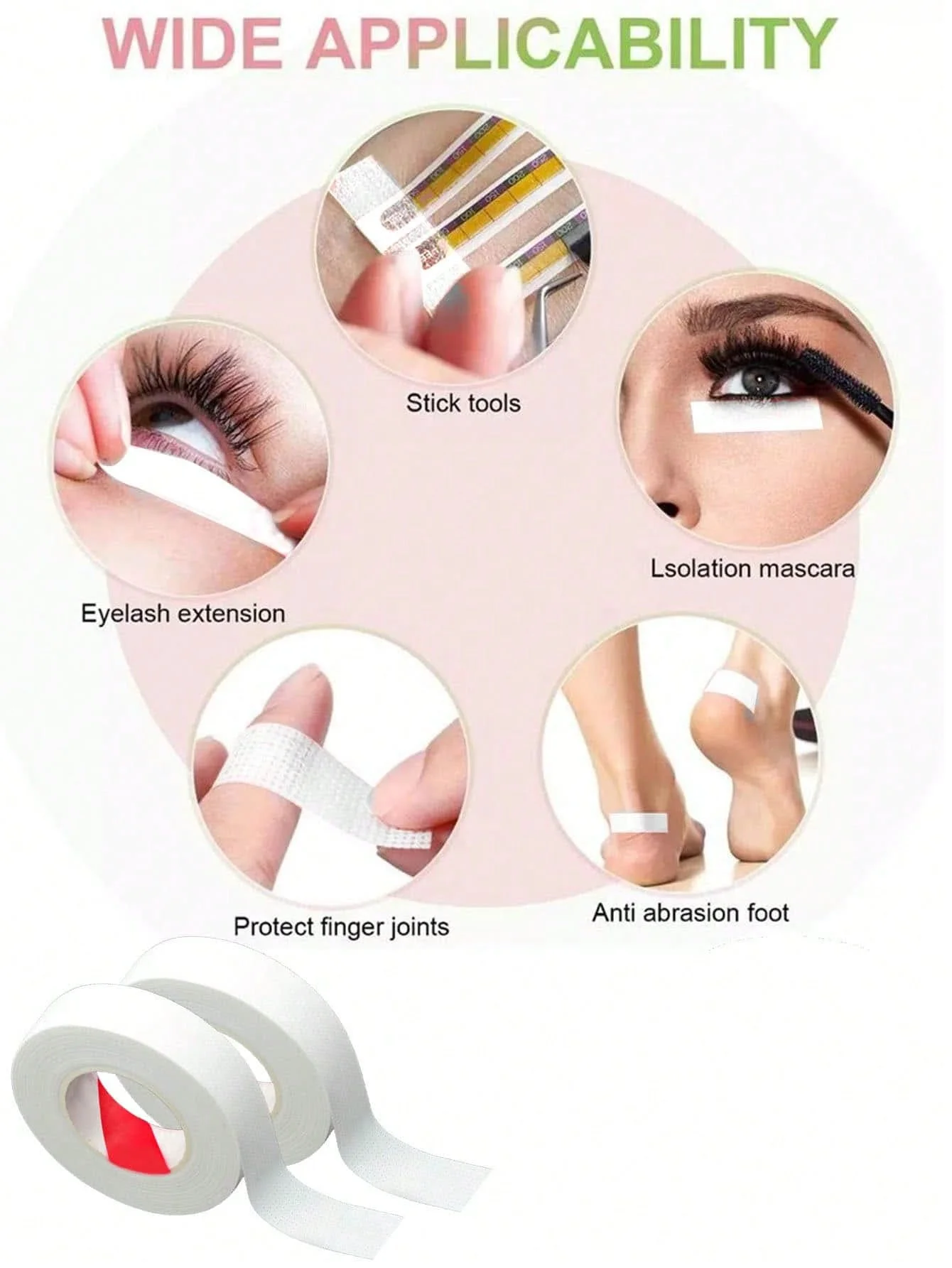 Kit de Fournitures d'Extension de Cils Roses, Outils avec Coussinets de Gel Sous les Yeux, Bandes, Anneaux de Colle, Brosses, 264 Pièces