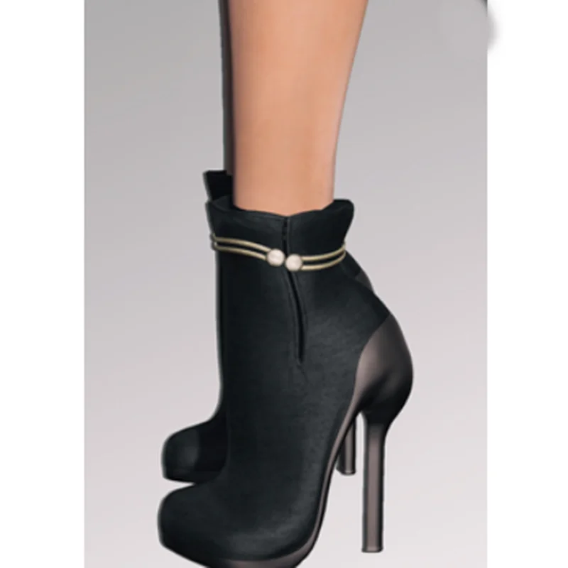 Black Patchwork Mid Calf Boots Pointed Toe Thin High Heel Sexy Fashion Winter Casual Big Size Woman Shoes Zapatillas Mujer