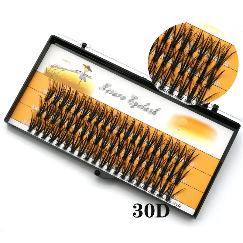 60 clusters/box Mink Eyelashes 30D individual Eyelash extension Natural Thick False Eyelashes makeup tool Eyelashes bunches