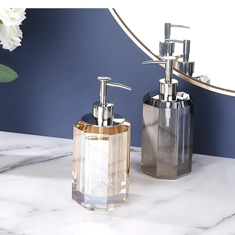 Light Luxury High-end Crystal Lotion Bottle 300ml Hand Sanitizer Sub-bottling Press Bathroom Decoration Accessories