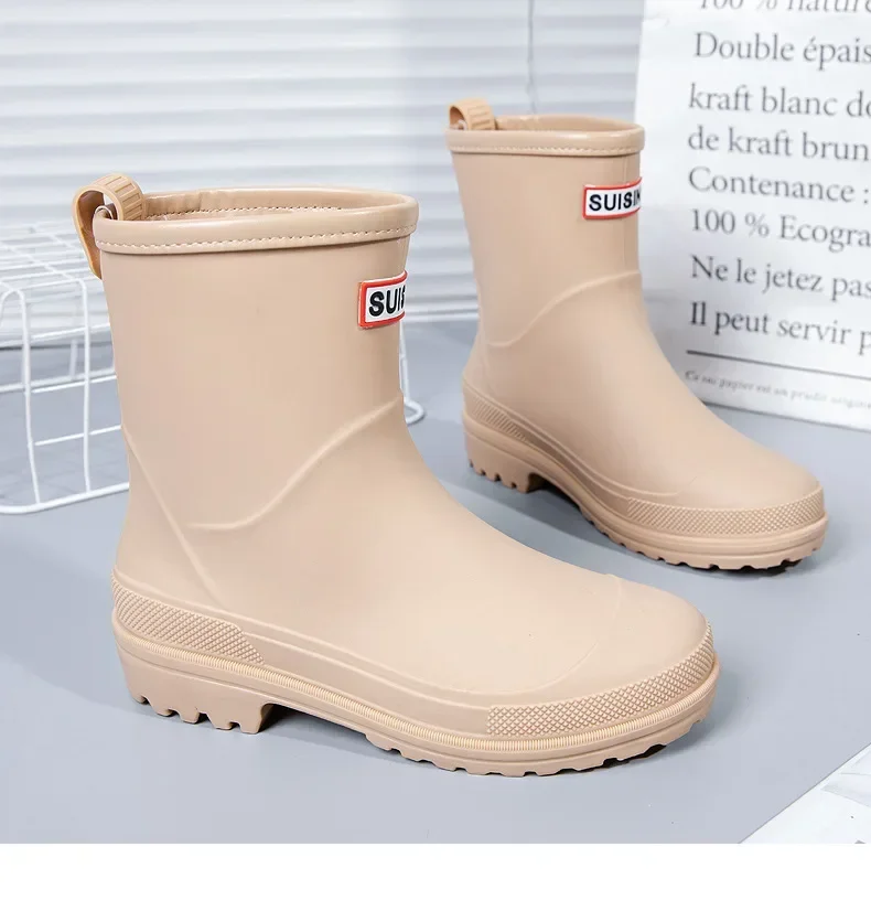 Kurze Regenstiefel für Damen, rutschfeste PVC-Wasserschuhe, wasserdichte Outdoor-Schuhe, modische Damen-Wasserstiefel – Detail 25
