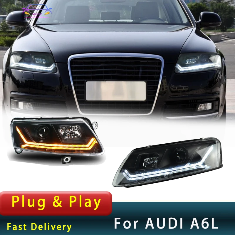 Car Headlight  For Audi A6L 2005-2012 C7 Upgrade New Design LED  Lens DRL Steamer Turn Signal Head Lamp Accembly Auto Accesory