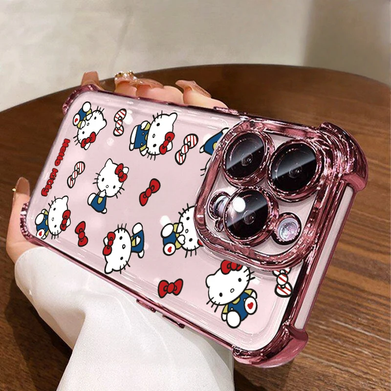 Coque transparente Hello Kitty pour Samsung Galaxy S26 Ultra S25 FE A57 5G S24 S23 Ultra Plus A56 A37 A54 5G, �tui mignon anti-choc