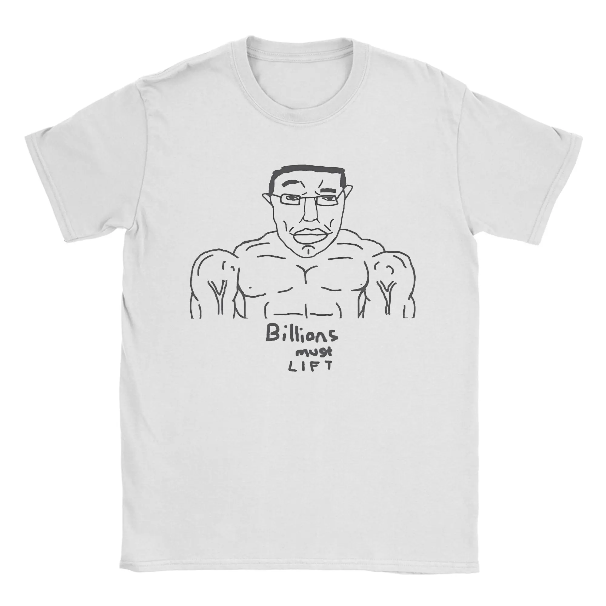Wojak Chudjak Billions Must Lift T-Shirt Herren Baumwollkleidung Retro O-Ausschnitt Kurzarm – Detail 1