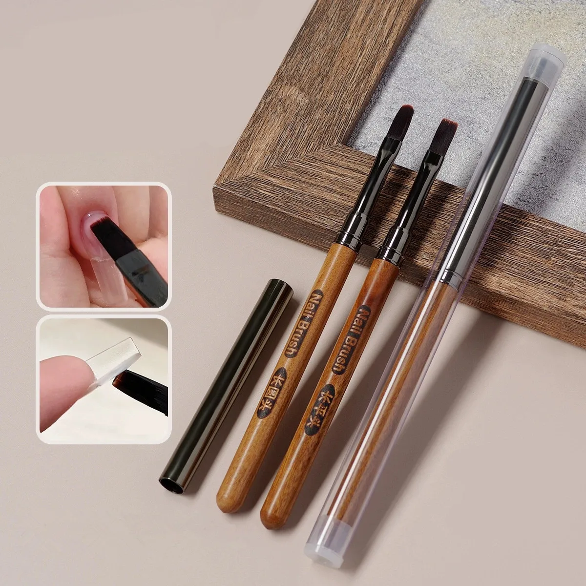 1PC Sandalwood Gel Painting Brush Nail Art For Gel Tip Extension Acrylic Builder Accessory Nail Art Brushes