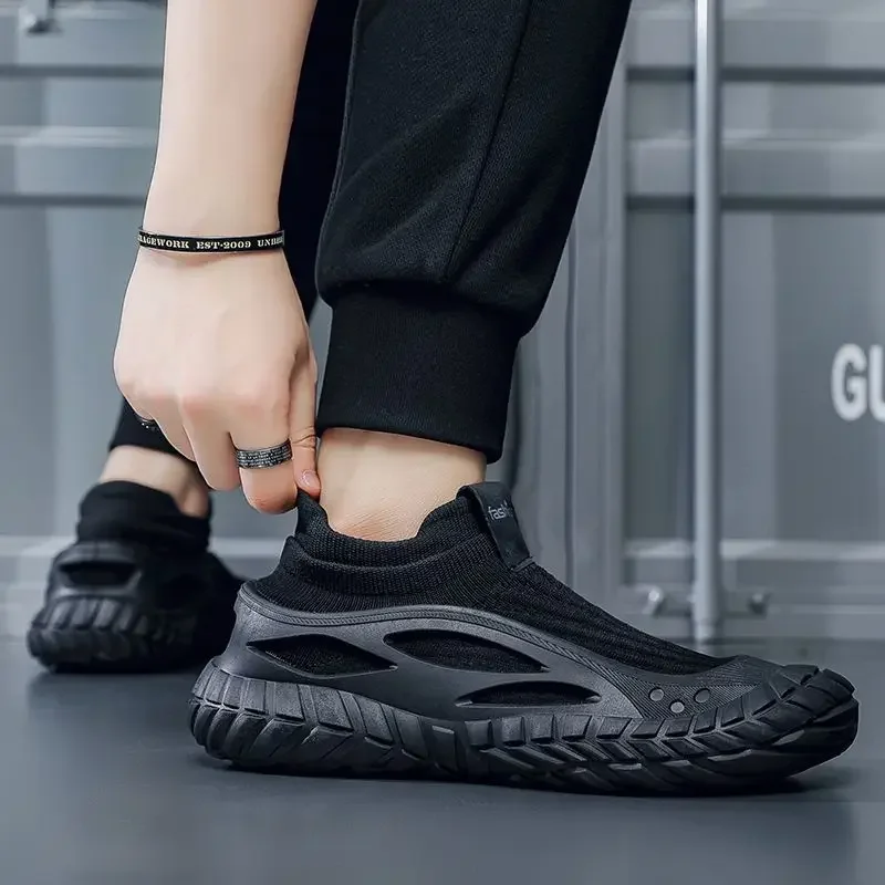 

Мужская спортивная обувь для походов на открытом воздухе без шнуровки ​ Черные высококачественные мужские повседневные кроссовки Miked Color в акции, распродажа унисекс