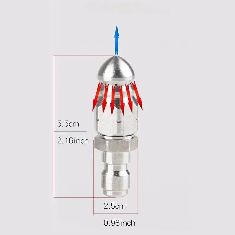 G1/4 "быстроразъемное сопло для очистки канализации, насадка для мойки высокого давления, насадка для канализационного и канализационного шланга, аксессуары для мытья 000