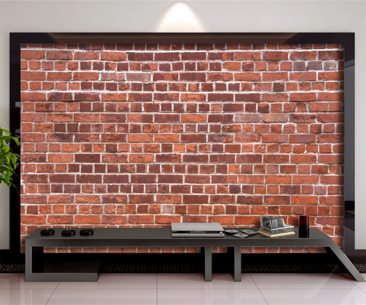 

custom Red brick pattern cultural stone wallpaper industrial decoration background antique brick wallpapers Modern Mural