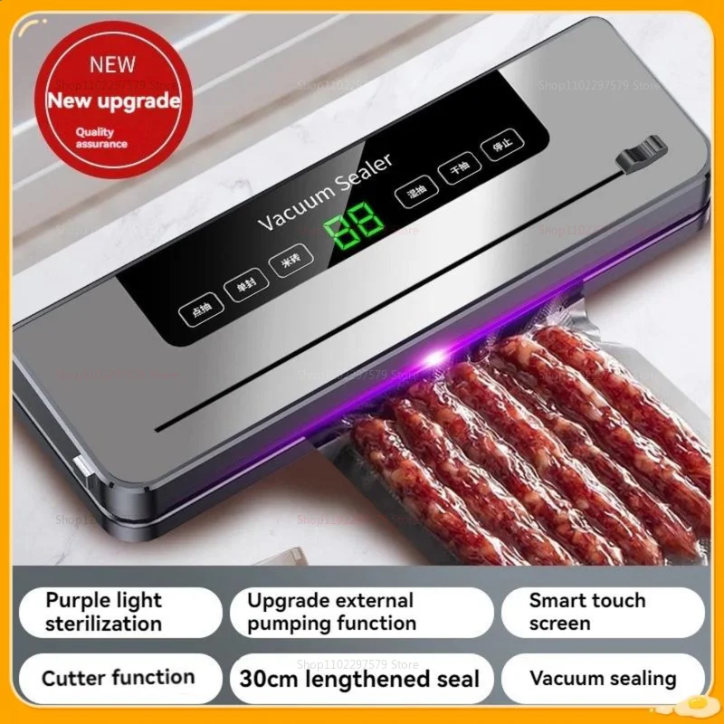 Vacuum Sealer Kitchen Food Storage Dry/Wet Food Vacuum Packing Machine Household Fresh Food Packing Machine Built-in Cutter