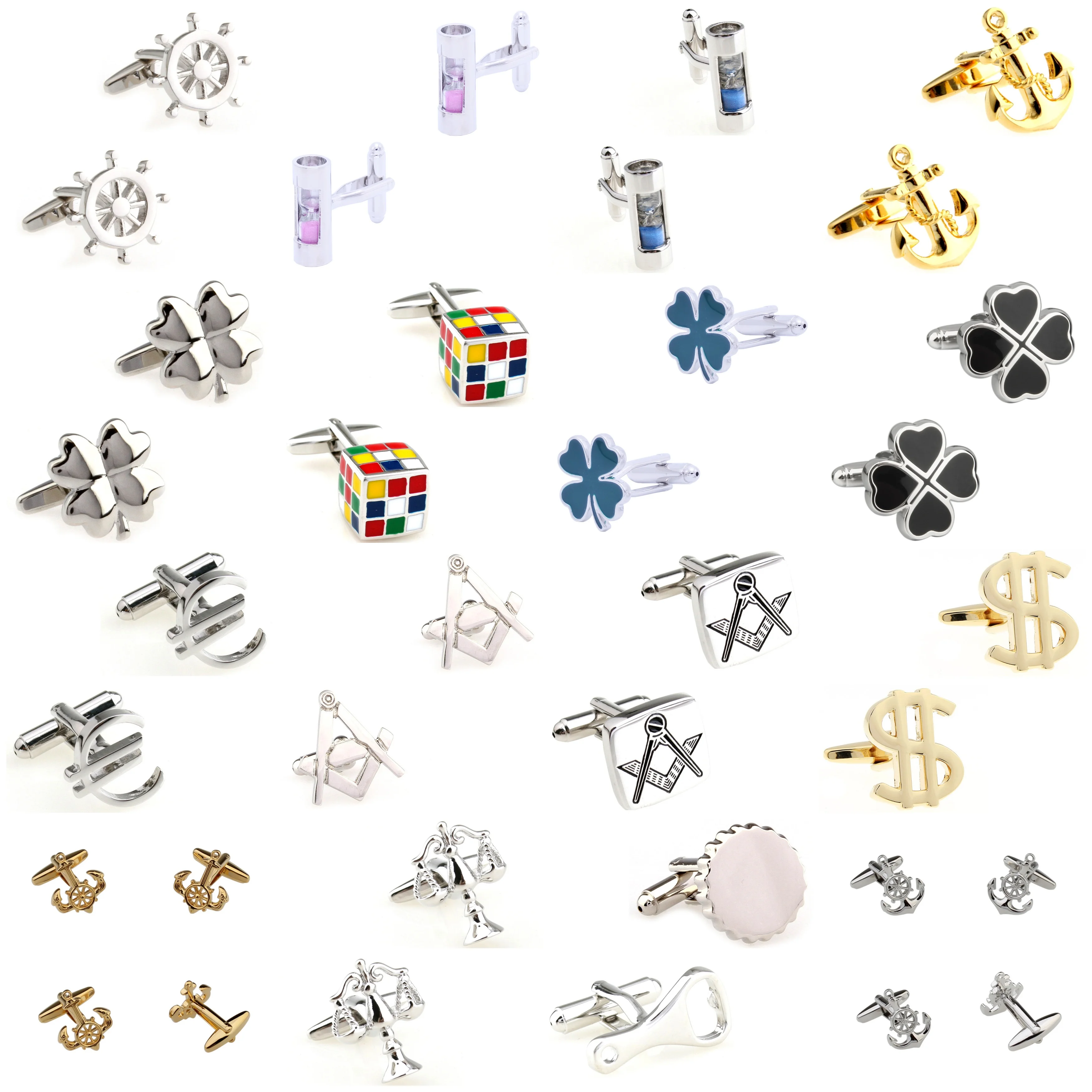 29 أنماط مرساة عجلة أزرار أكمام الرجال الرمال ساعة أزرار أكمام البرسيم 1 زوج #1