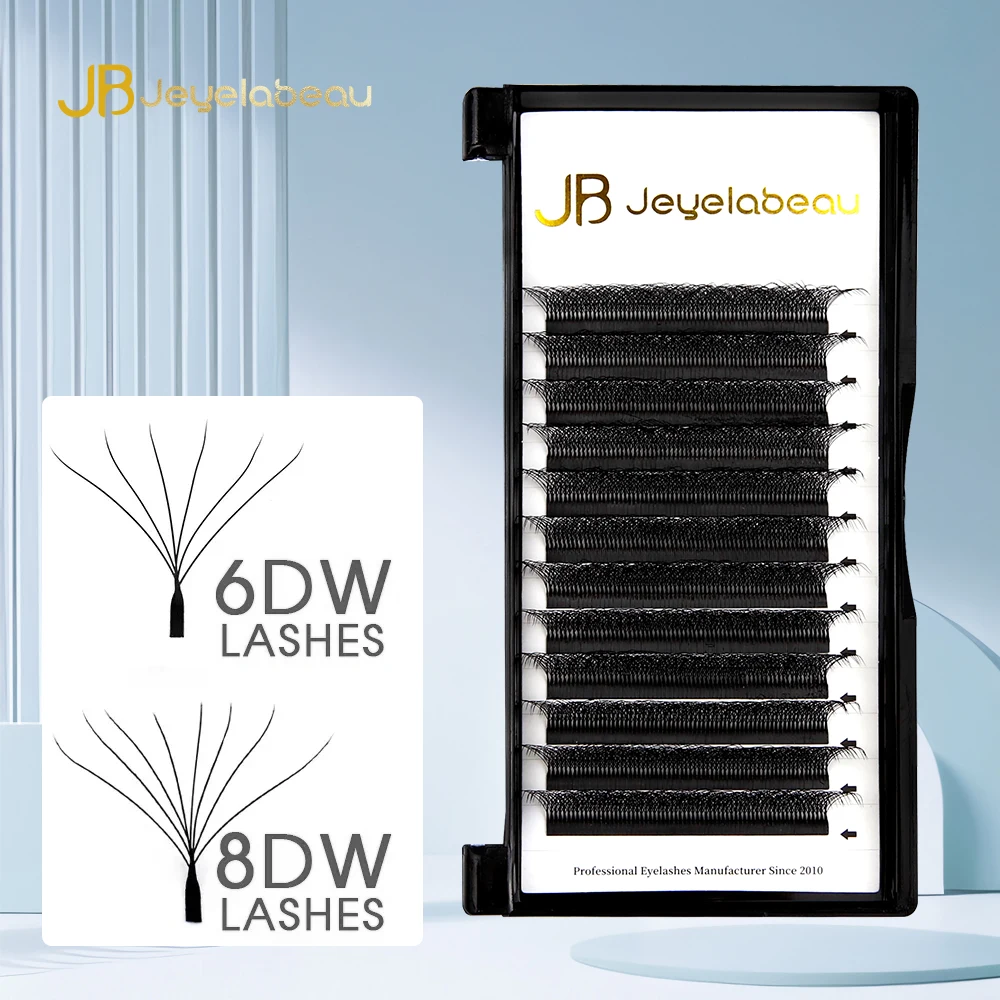 JB Jeyelabeau Fake Eyelashes Real 6D/8D W Lashes Extensions Soft Eyelash Extension 0.07 C/D Premade Volume Fans