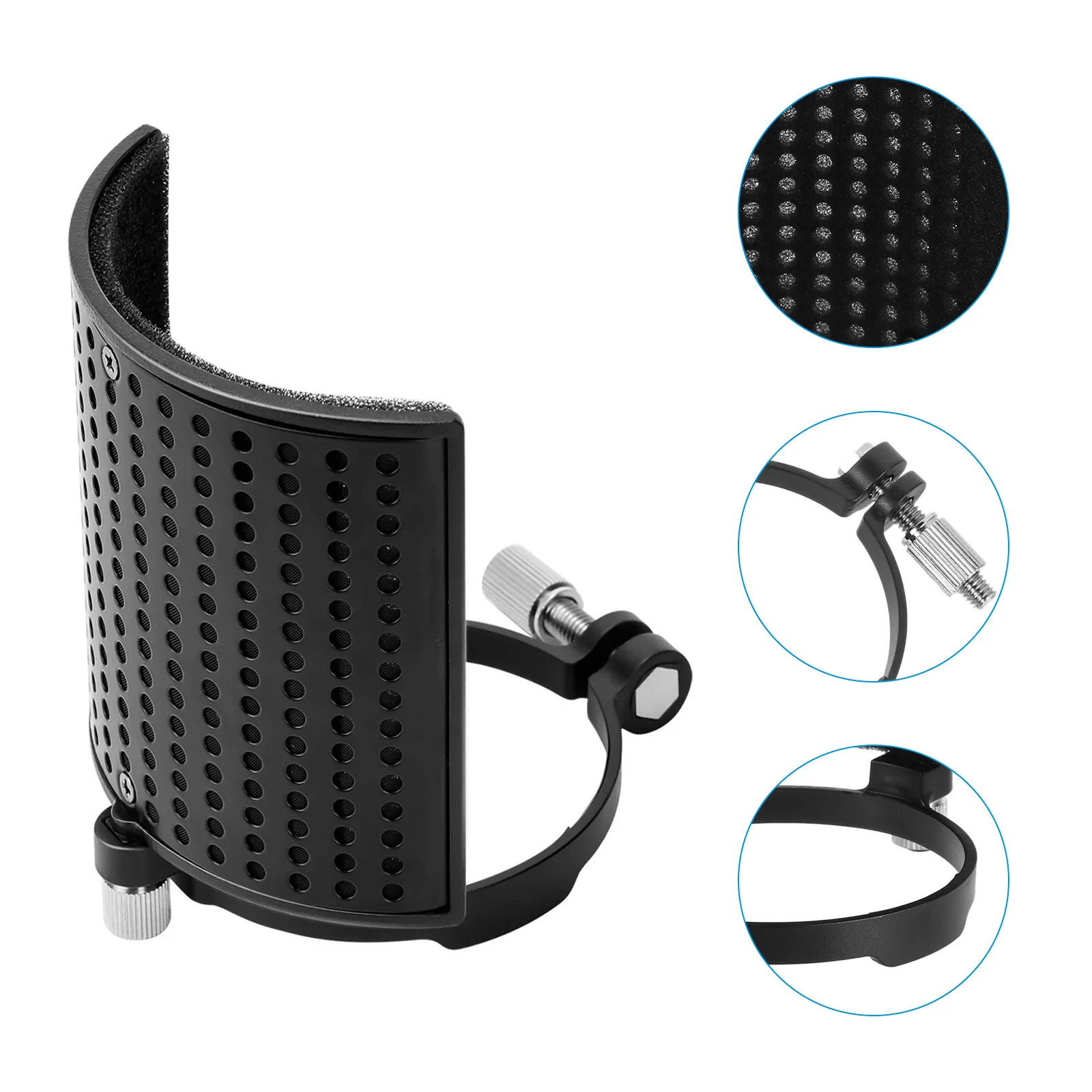 

1Pcs Professional Microphone Wind Screen Filter Shield Easy Install Recording Equipment U-Shaped Cover Noise Reduction Mic Pops