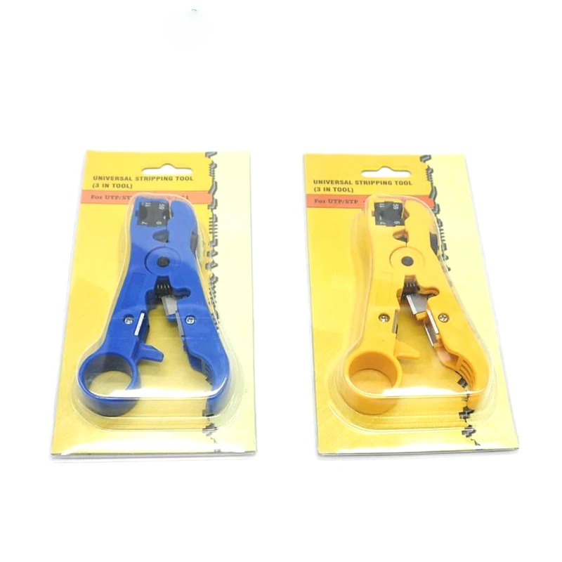 Flat or round UTP Cat5 Cat6 Network cable Coaxial cable stripping pliers, network universal, Rj45 connection, yellow/blue