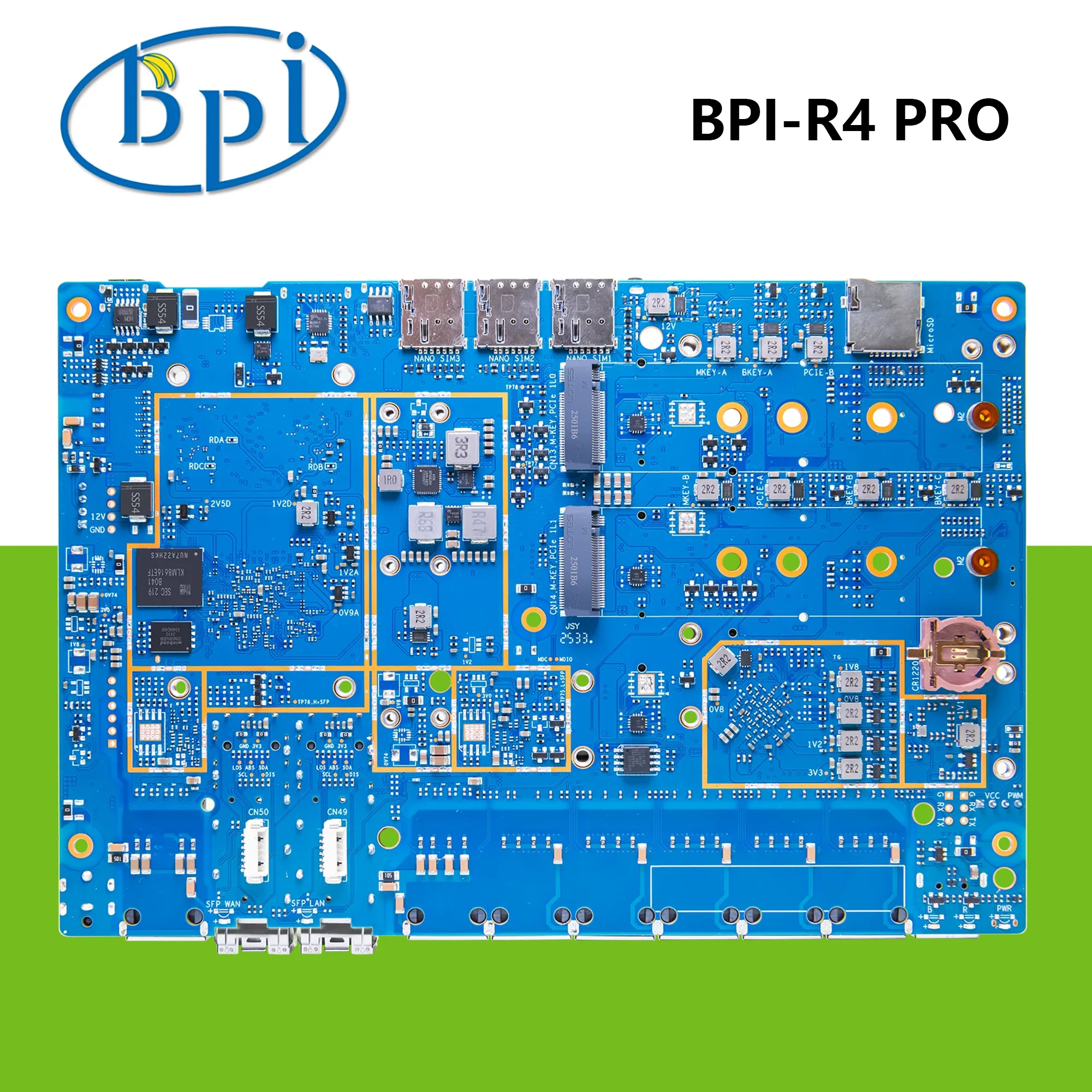 الموز Pi R4 PRO 8GB RAM Wifi7 راوتر مجلس MediaTek MT7988A رباعية النواة الذراع Cortex-A73 المعالج 8G eMMC مساعد المنزل