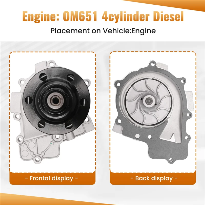 

A99F-Essential Cooling Water Pump For Mercedes Benz Sprinter W906, Fits 2006-2016, Part Number 6512002301