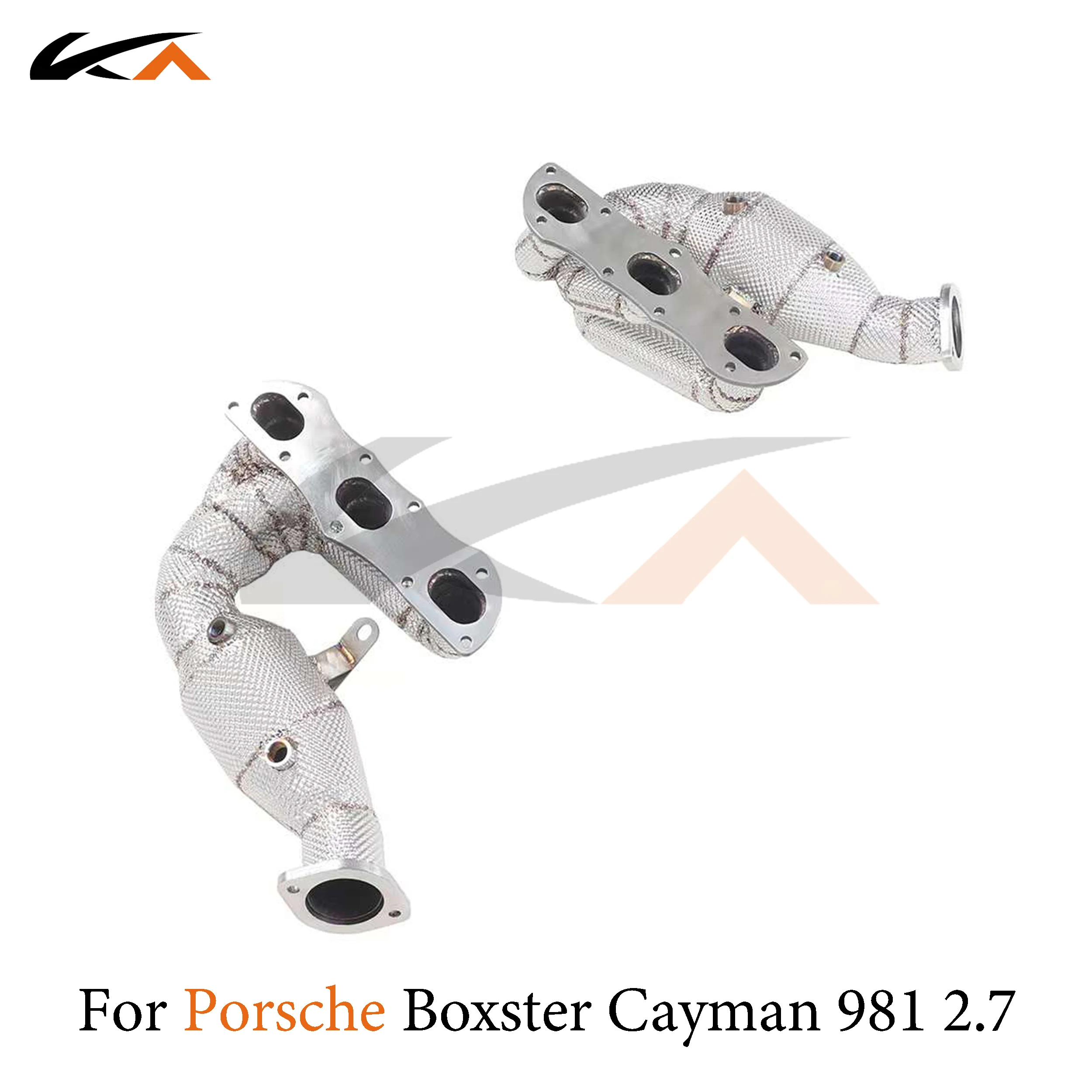 KA Tuning exhaust system parts header stainless manifold for Porsche Boxster Cayman 981 2.7 performance catalysis heat shield