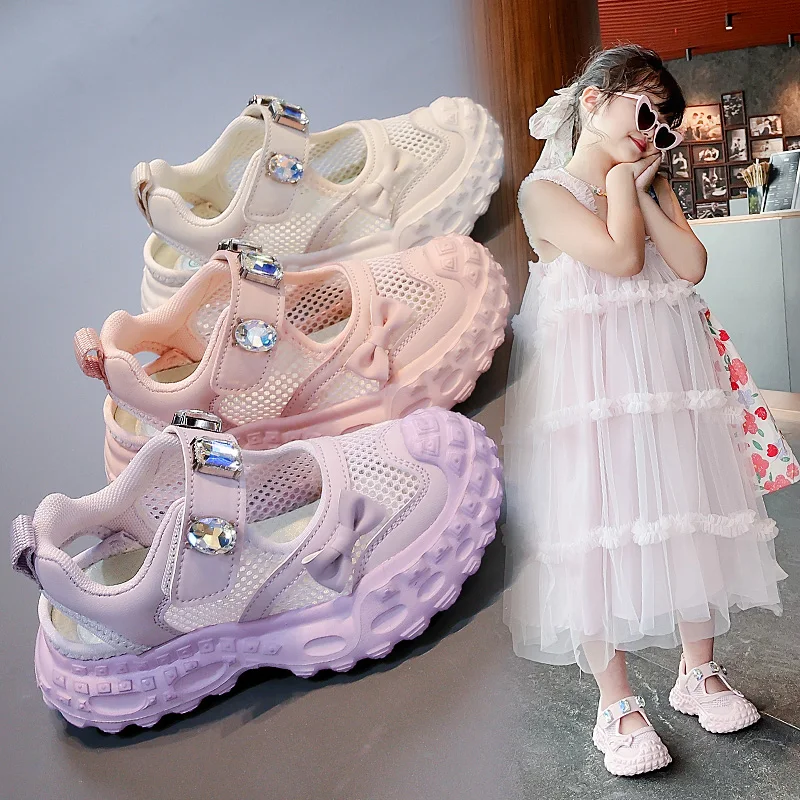 

Children's sports sandals for girls 2025 new summer mesh breathable shoes for girls' casual summer thin style girls' shoes