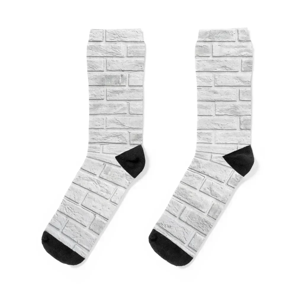 White Exposed Brick Wall Socks Crossfit sheer Socks For Man Women's