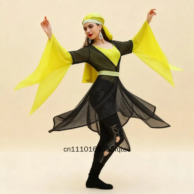 2026 Funkelndes Pailletten-Dabke-Bauchtanzkostüm für Damen, orientalisches Volkstanz-Outfit, Bühnenkostüm für Gruppenwettbewerbe und Auftritte – Detail 1