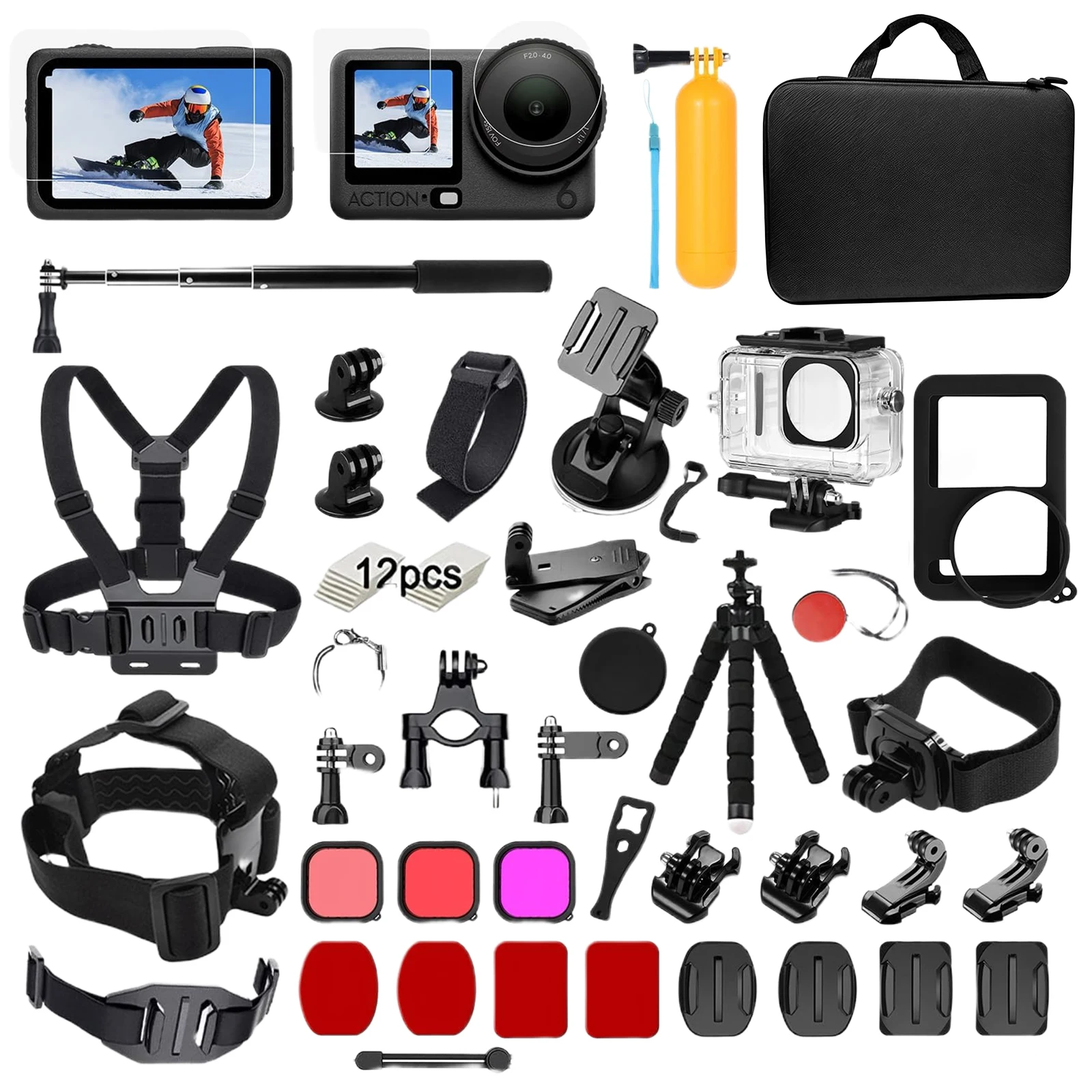 sports-camera-accessory-kit-for-osmo-action-6-accessories-kit-pack-with-waterproof-housing-silicone-case-suction-cup