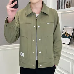 2025 High-quality Fashion Handsome Spring New Men's Lapel Fashion All Korean Version of Casual Men's Coat Jacket Handsome Coat