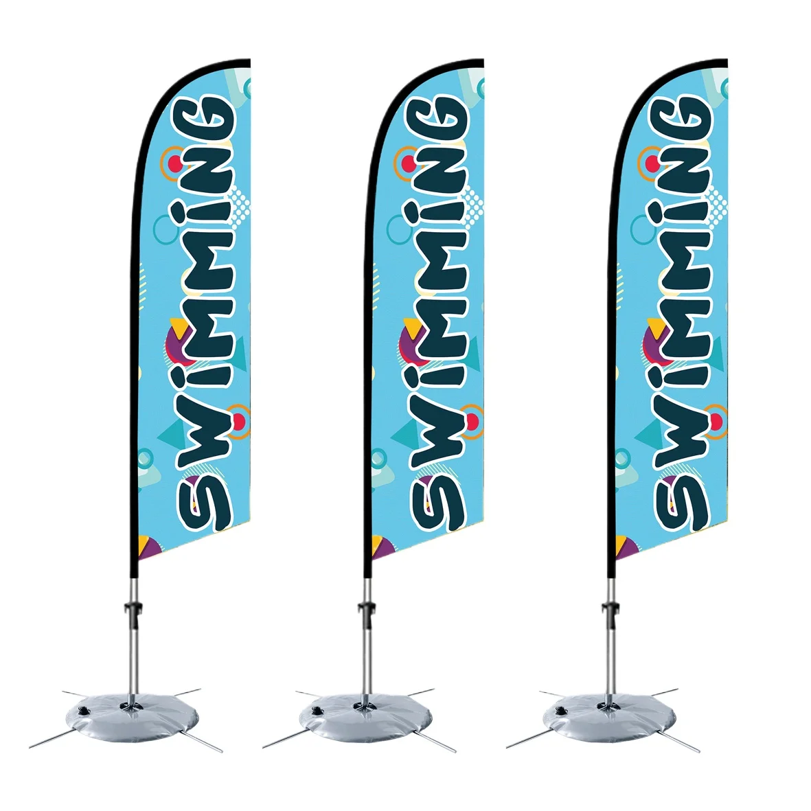 

【Hot】Event Outdoor Windproof Teardrop Flying Banner with Base Pole Kit Double Side Logo Print Cus-tom Advertising Beach Feather