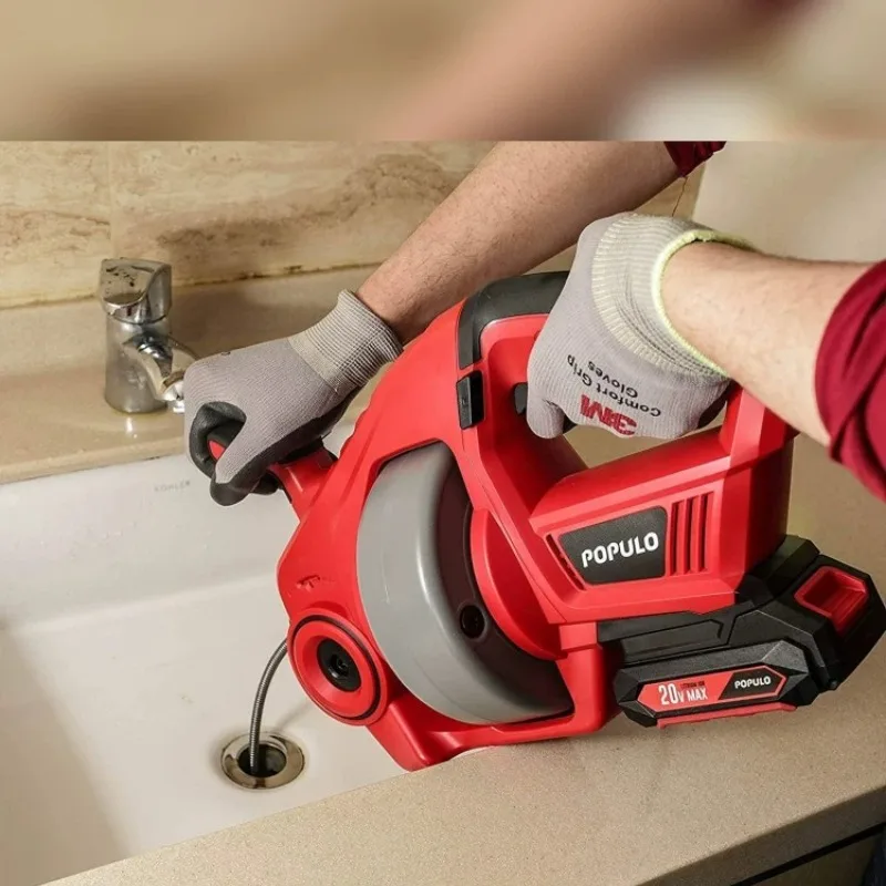 Cordless Electric Pipeline Dredging Machine, Sewer and Toilet Blockage Cleaning Tool, Portable Lithium Battery Cleaning Machine