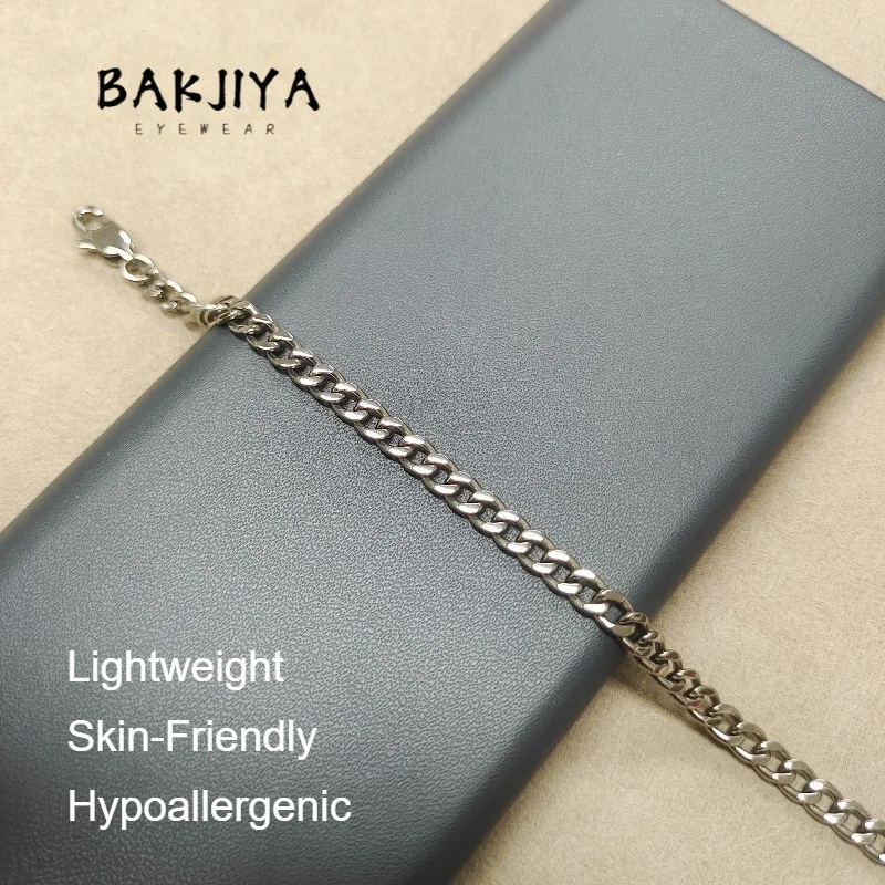 New TA1 Pure Titanium Seamless Welded Twisted Chain Necklace/Bracelet, Durable Skin-Friendly Fashion Cowboy Chain 4.5mm Width