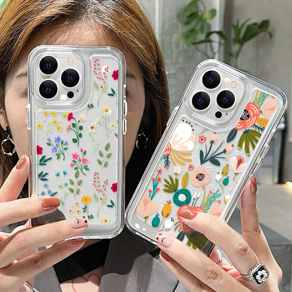 Case For Iphone11 Cases For Iphone 14 12 11 13 15 16 Pro Max X XR XS Max 7 8 14 Plus SE 2020 Woman Flower Shockproof Soft Cover