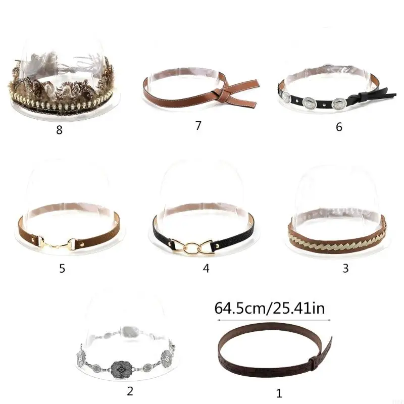 Bandas cuero 195e Bandas sombrero occidental para hombres Fedora Hat Belt Bands sombrero