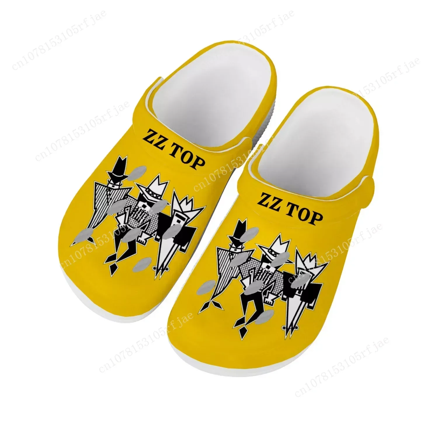 

ZZ Top Rock Band Fashion Popular Home Clogs Custom Water Shoes Mens Womens Teenager Shoes Clog Breathable Beach Hole Slippers